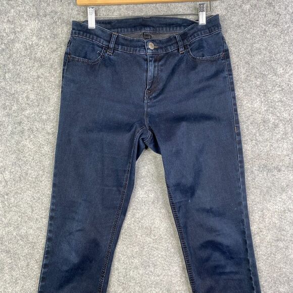 Bogner Women's Jeans Dark Blue Loose Fit High Rise Straight Leg Size US-10 Denim - Picture 2 of 12